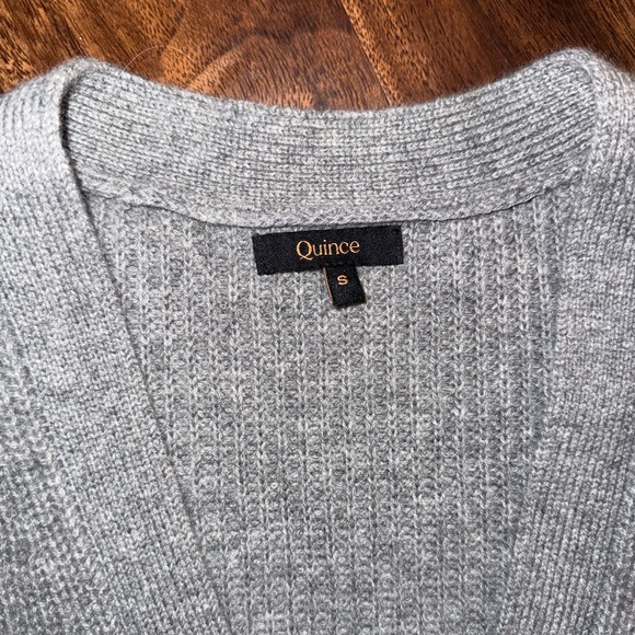 Quince Light Gray Mongolian Cashmere Oversized Cardigan - Picture 7 of 8